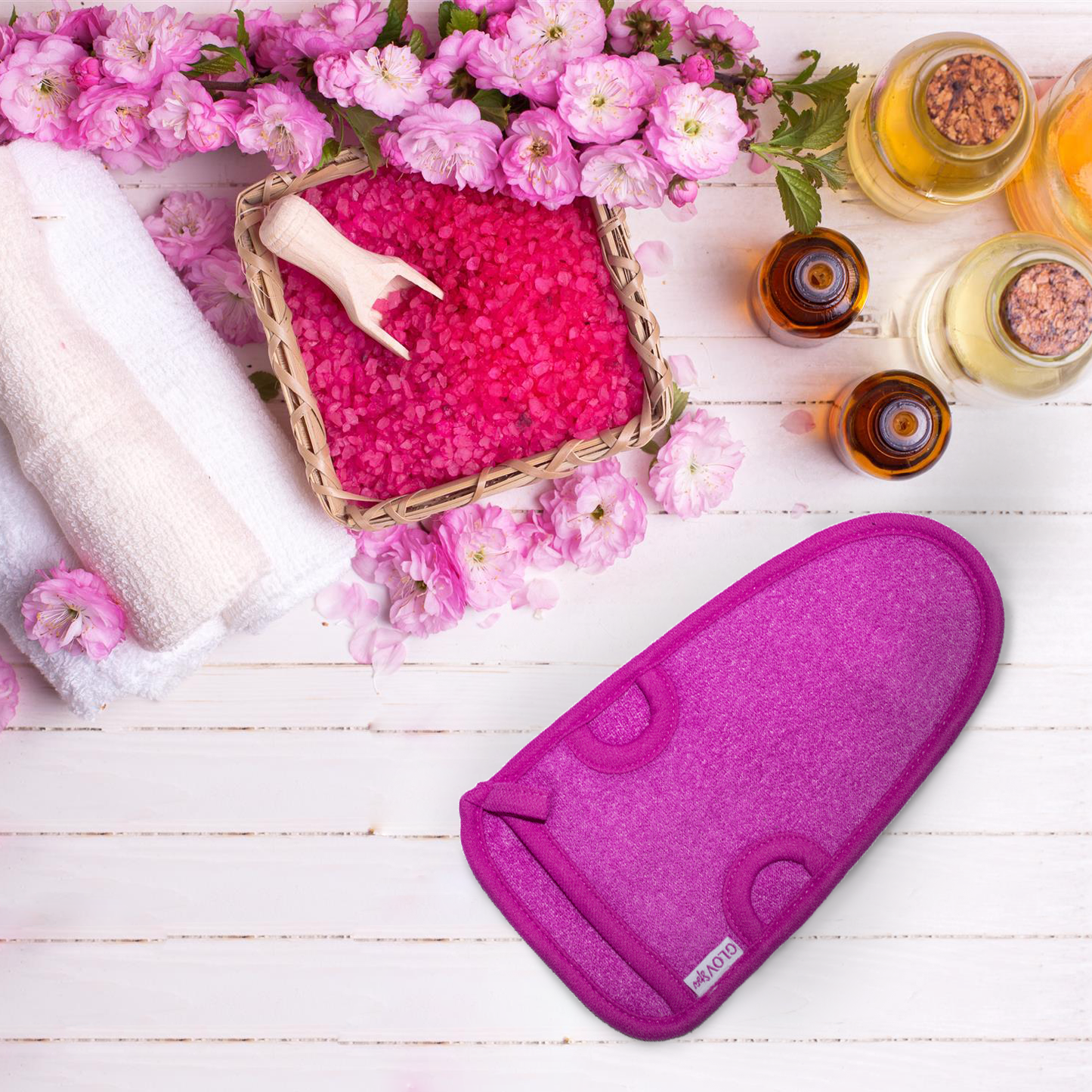 glov.gr, glov skin smoothing, body massage glove, purple