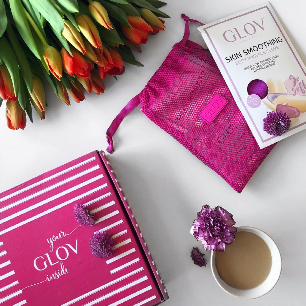 glov.gr, glov skin smoothing, body massage glove, purple