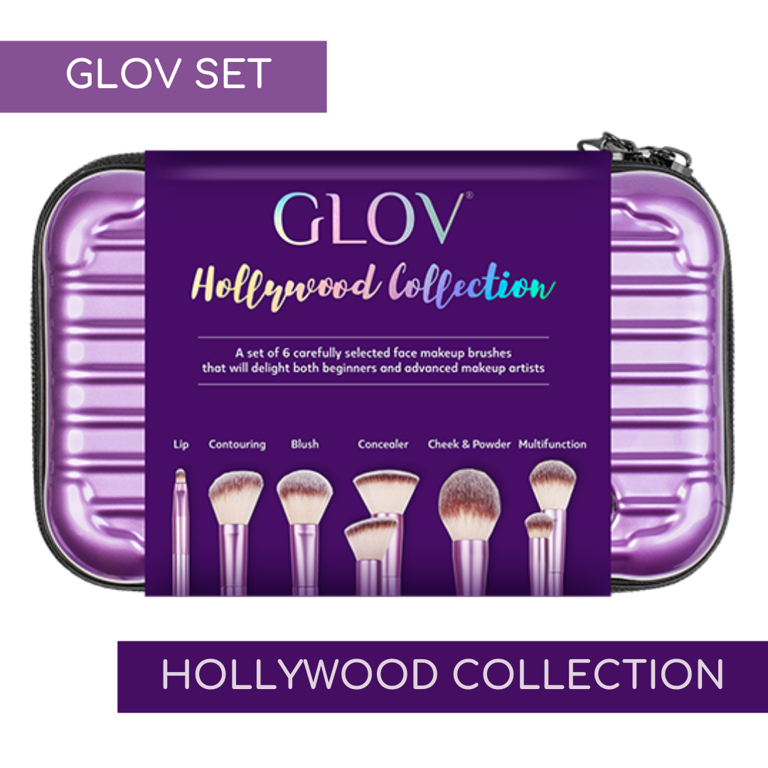 Πινέλα μακιγιάζ GLOV Hollywood Collection για το μακιγιάζ του προσώπου και των ματιών.