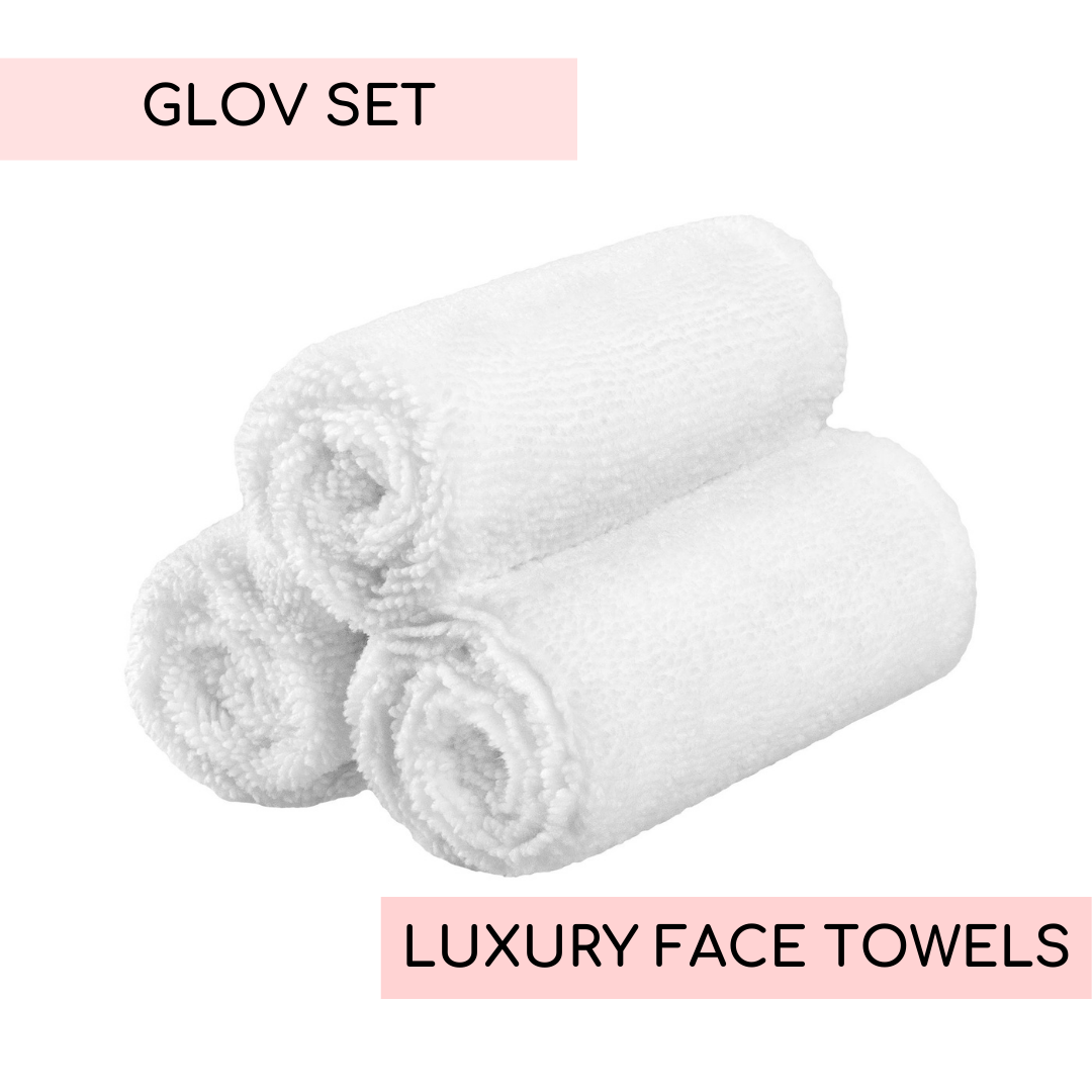 το GLOV face towel προσφέρει ήπια απολέπιση στην επιδερμίδα, ανοίγοντας τους πόρους και αφήνοντάς της καθαρή για όλη τη διάρκεια της νύχτας. το σετ περιλαμβάνει 3 πετσέτες προσώπου